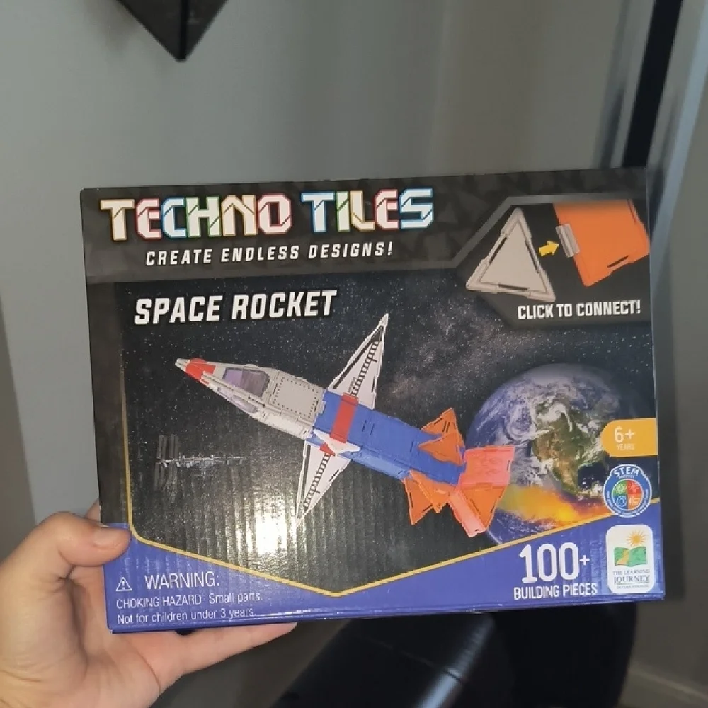 Space Rocket Building Set - Blue and Orange